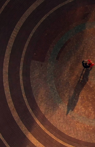 a couple dancing in the square