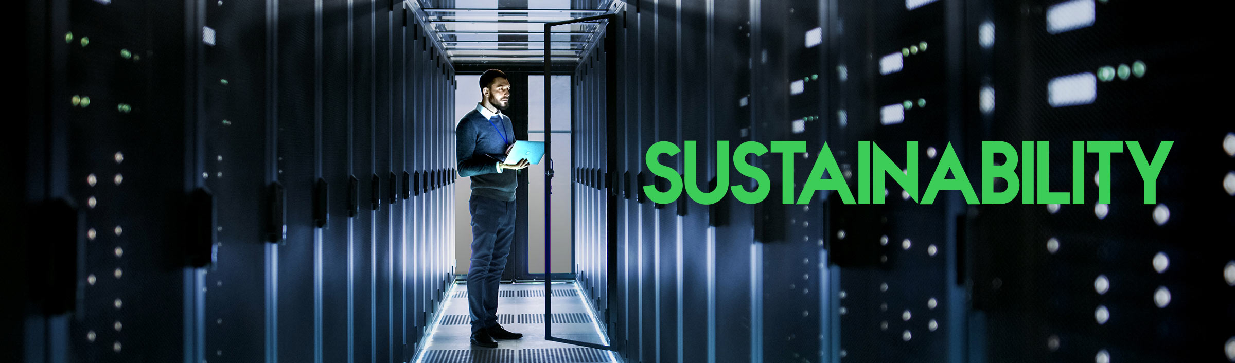 Man inside a data center